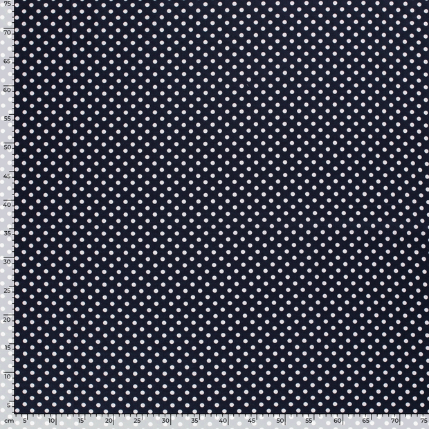 Cotton Poplin fabric Dots Navy