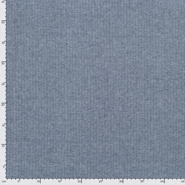 Rib Jersey tissu Unicolore Bleu acier