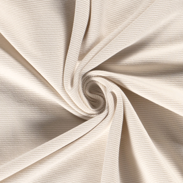 Ottoman jersey fabric Unicolour Ivory