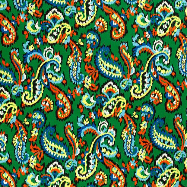 Algodón satinado tela Verde seda mate 