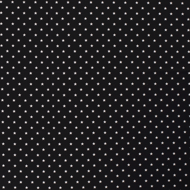 Jersey de Coton tissu étoiles Noir