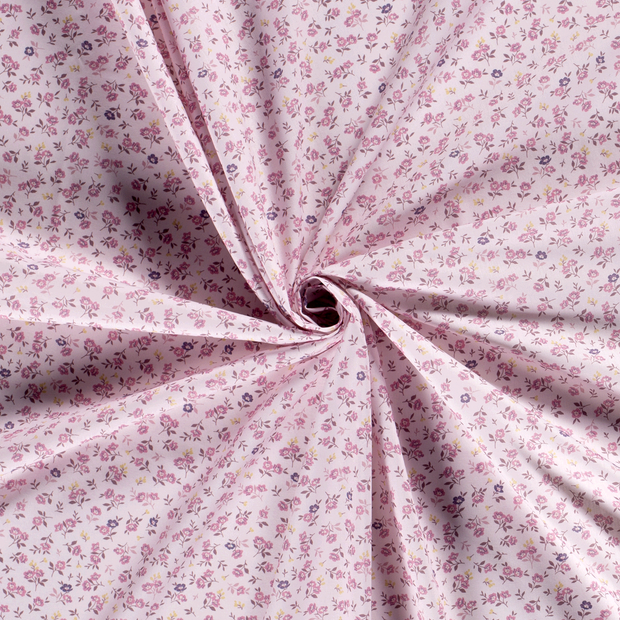 Cotton Poplin fabric Light Pink printed 