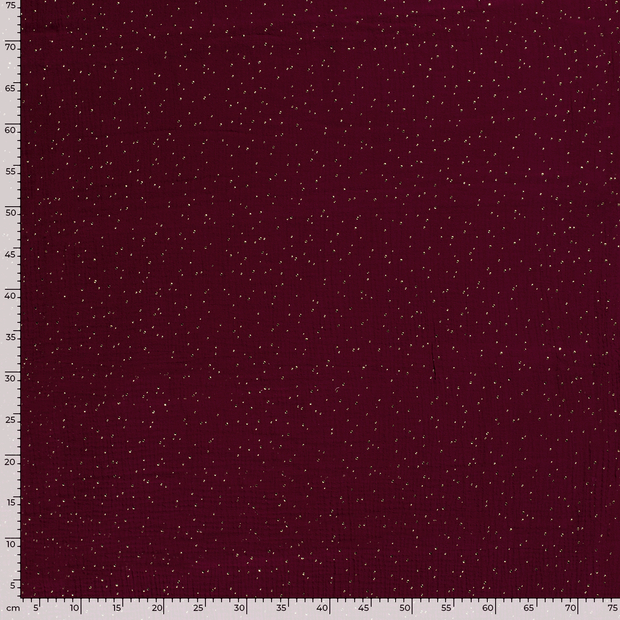 Muslin fabric Dots Bordeaux