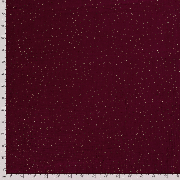 Double gaze tissu pois Bordeaux