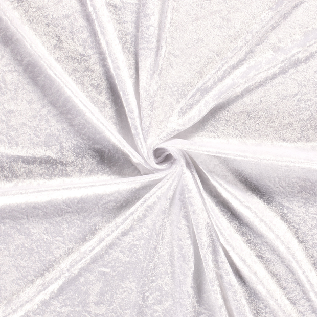 Velours tissu Blanc optique froissé 
