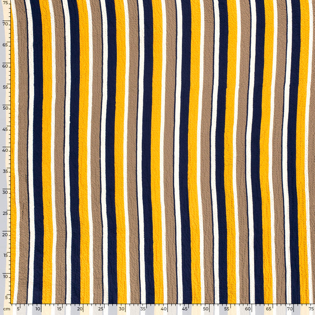 Viscose Bubble fabric Stripes Brown Taupe