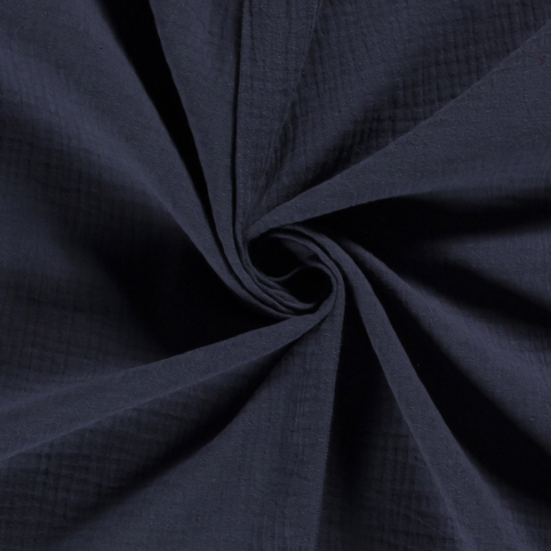 Muslin fabric Unicolour Steel Blue