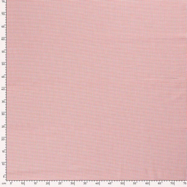 Popeline de Coton Fil Teint tissu Carreaux Rose