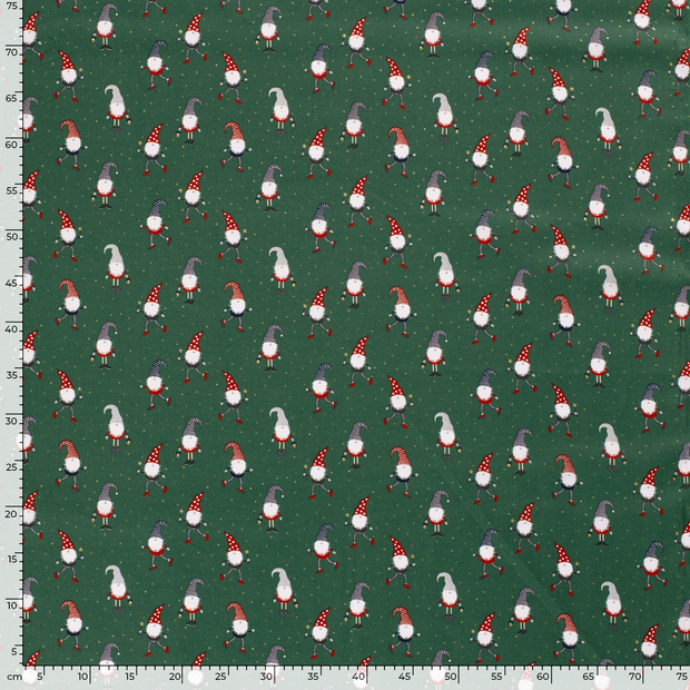 Cotton Poplin fabric Christmas Green