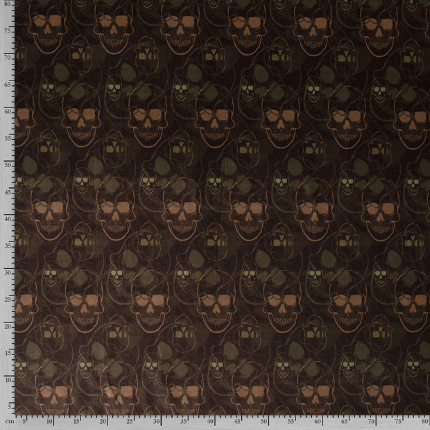 Velvet fabric Green digital printed 