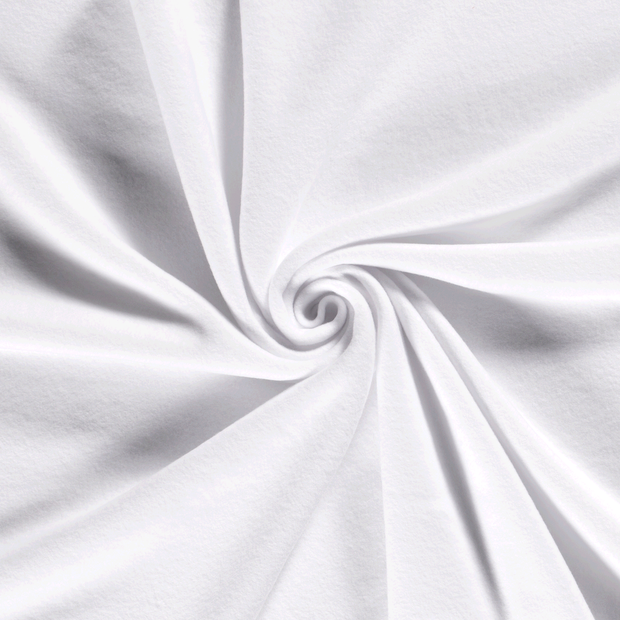 Polaire de Coton tissu Blanc optique brossé 