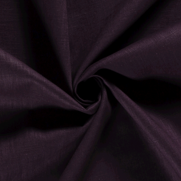 Ramie Linen fabric Unicolour Aubergine
