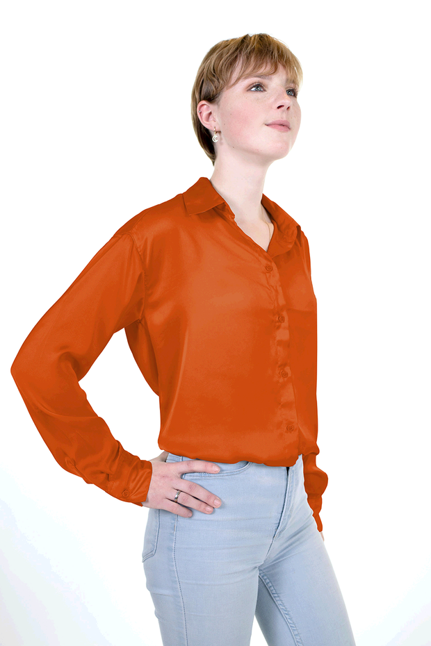Satin fabric Unicolour Orange