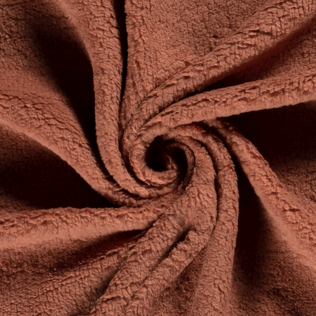 Sherpa Fleece fabric Unicolour Redwood