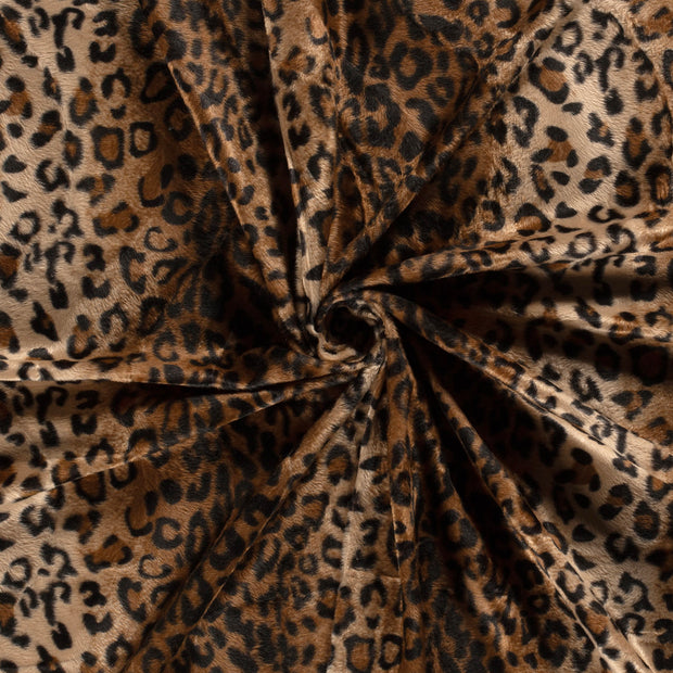 Velours fabric Brown printed 