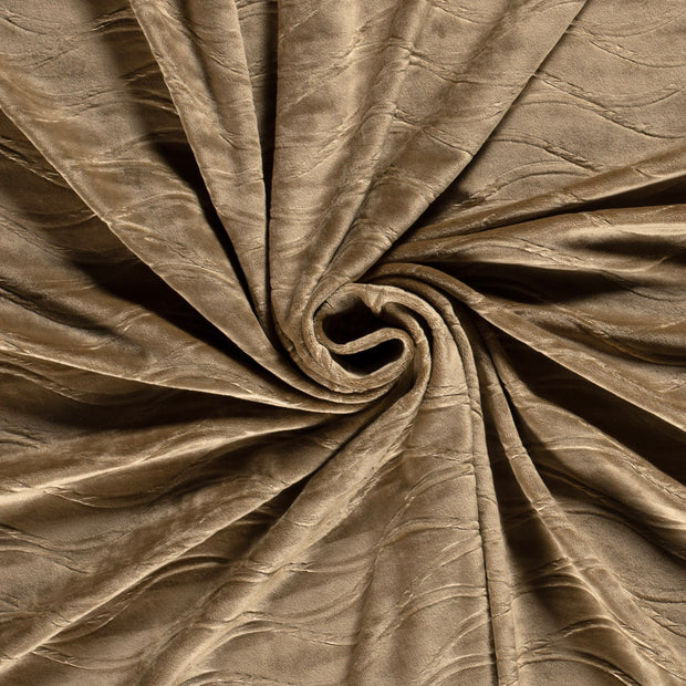 Velvet fabric Camel embossed 