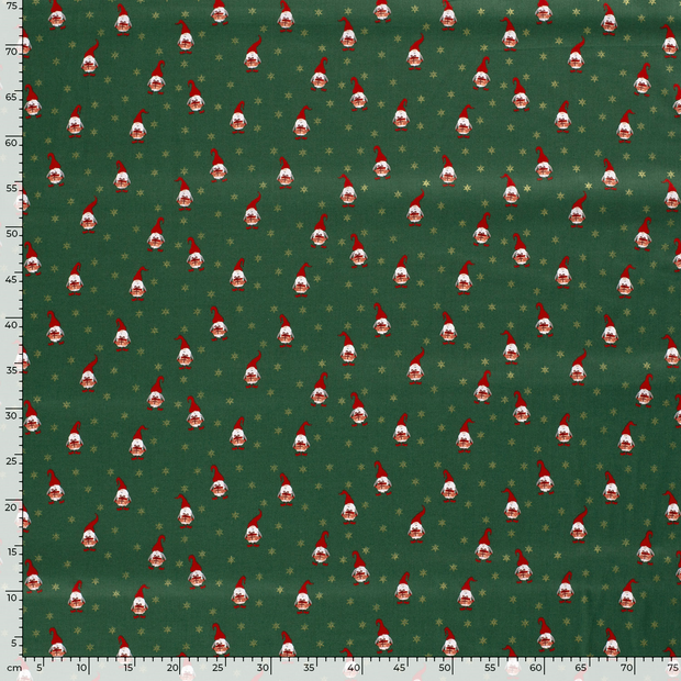 Cotton Poplin fabric Christmas Green