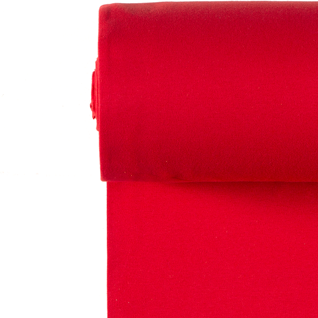 Bord Cote GOTS bio tissu Unicolore Rouge