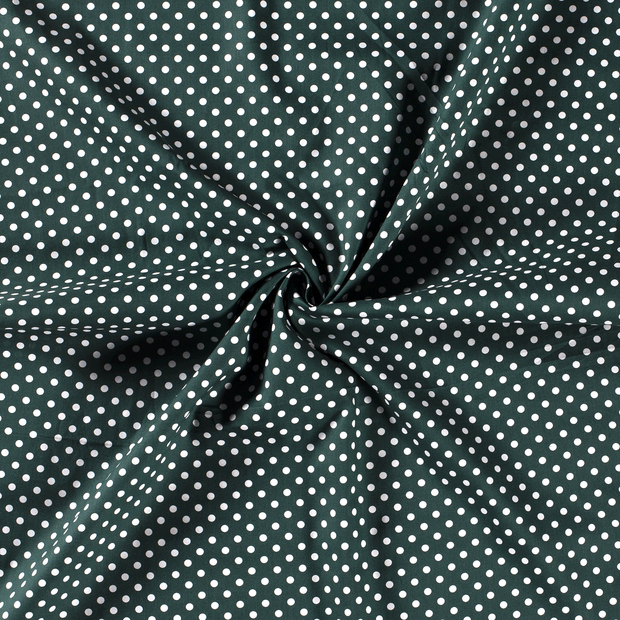 Popeline de Coton tissu Vert foncé imprimé 