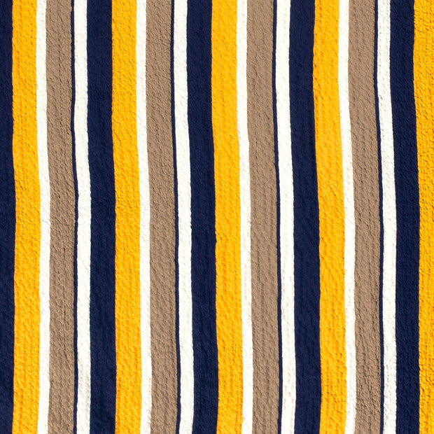 Viscose Bubble fabric Stripes Brown Taupe