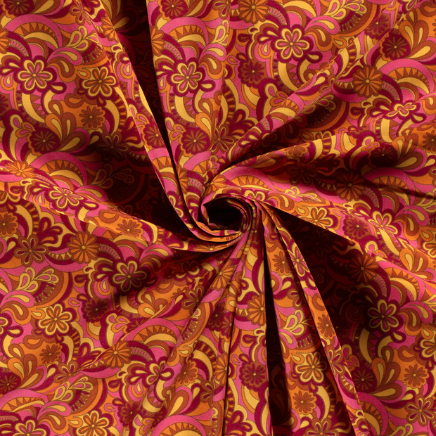 Power Stretch fabric Orange printed 