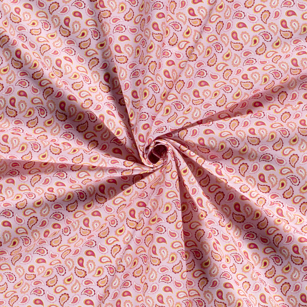 Cotton Poplin fabric Light Pink printed 