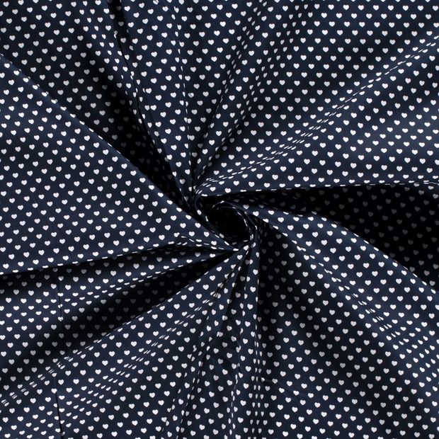 Cotton Poplin fabric Navy printed 