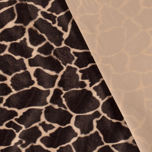 Velours tissu girafes imprimé 
