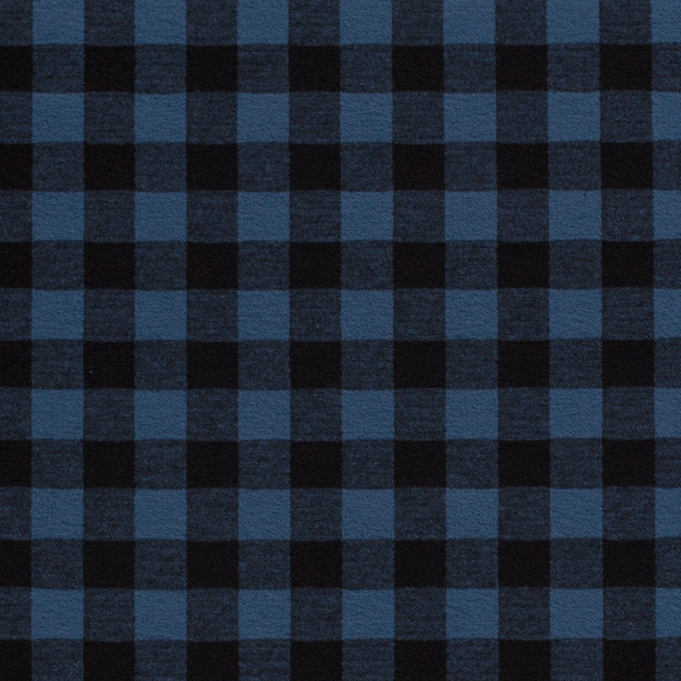 Heavy Knit fabric Checks Indigo