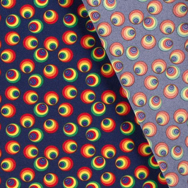 Power Stretch fabric Circles printed 