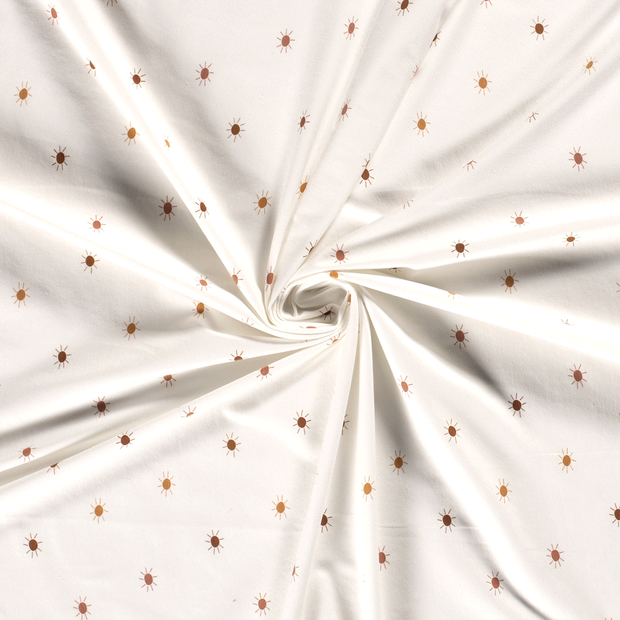 Cotton Jersey fabric Off White printed 