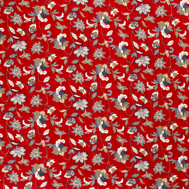 Woven Cotton Viscose fabric Red matte 