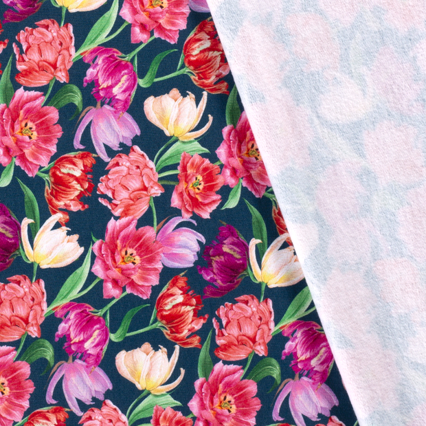 Jogging fabric Flowers digital printed 