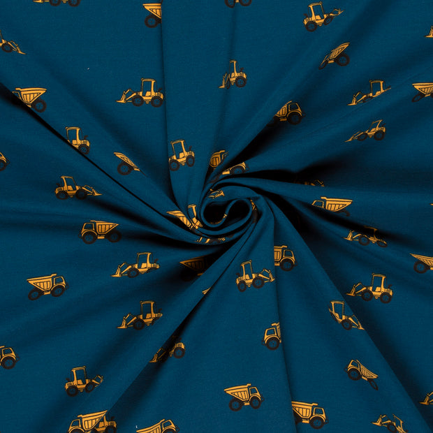 Jersey de Coton tissu Bleu Marine imprimé 