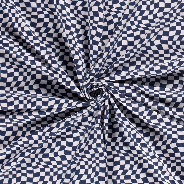 Cotton Jersey fabric Navy printed 