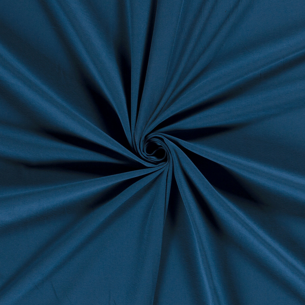 Jersey de Coton tissu Paon bleu 