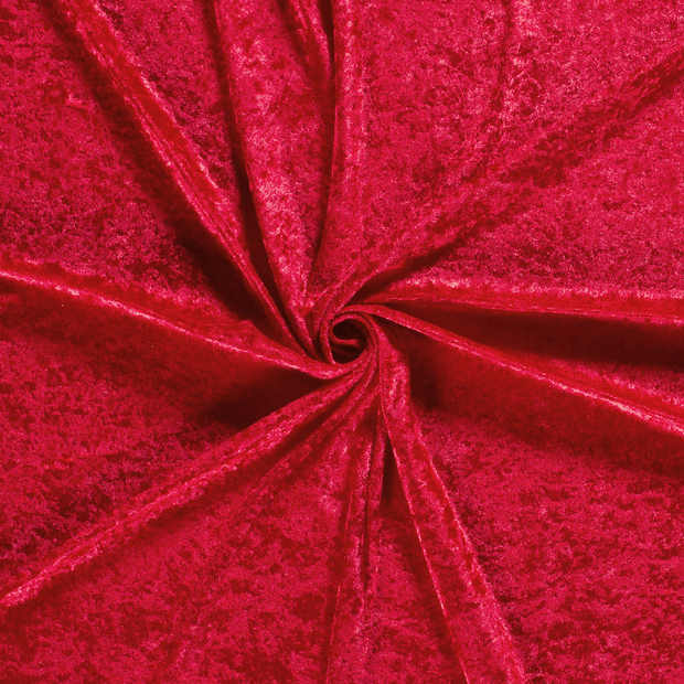 Velours tissu Rouge froissé 