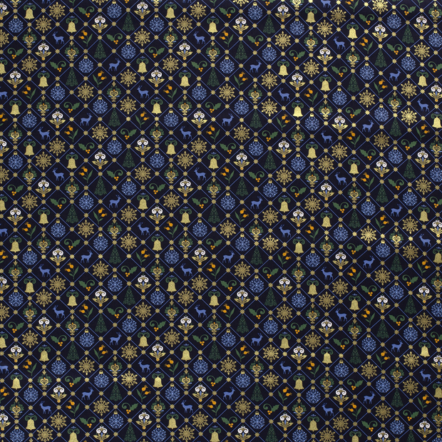 Cotton Poplin fabric Navy 