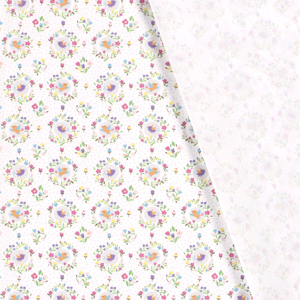 Cotton Poplin fabric Birds printed 