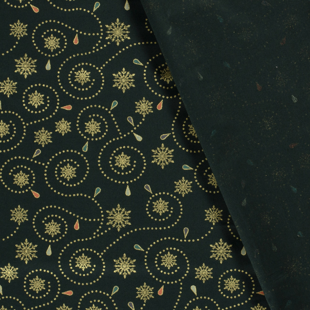 Cotton Poplin fabric Christmas printed and foil 