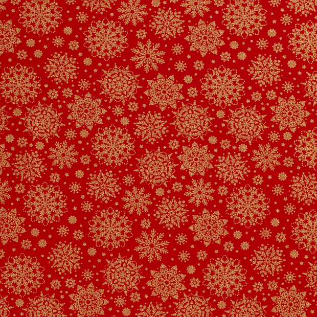 Cotton Poplin fabric Christmas snowflakes 