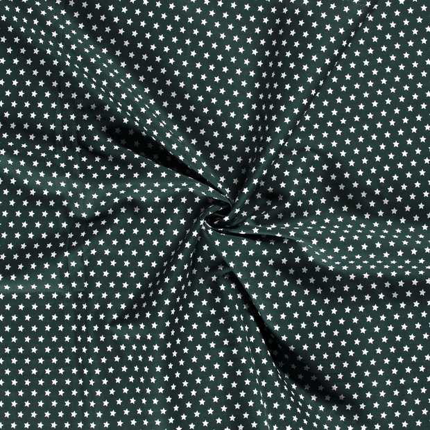 Cotton Poplin fabric Dark Green printed 