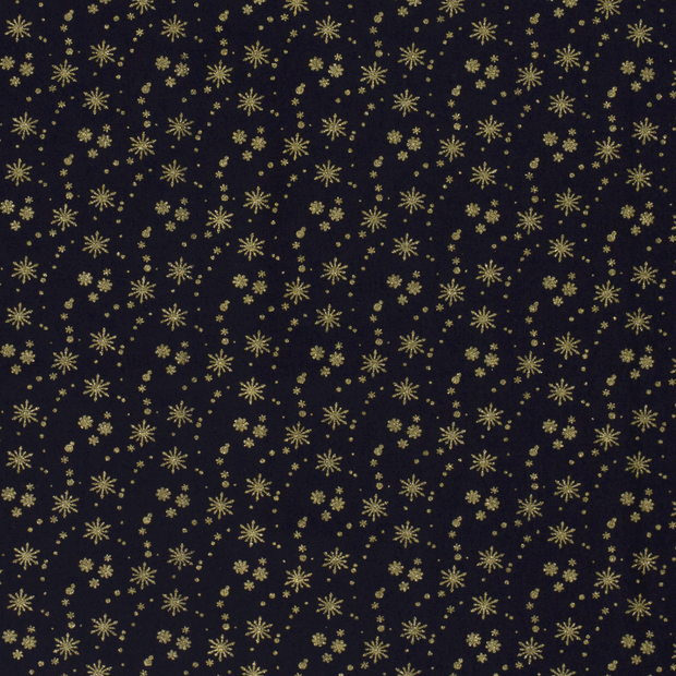 Cotton Poplin fabric Christmas stars Navy