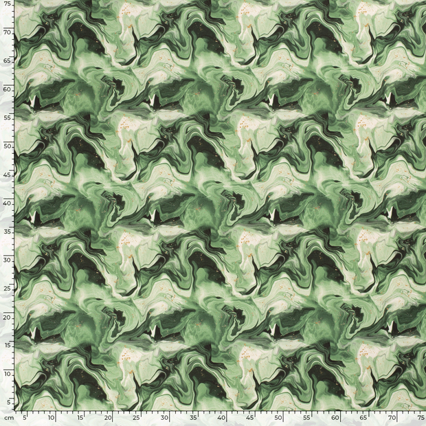 Panama BCI Cotton fabric Abstract Green
