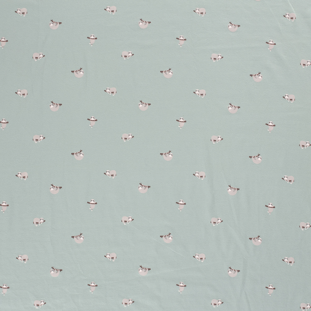 Jersey de Coton tissu Bleu bébé doux 