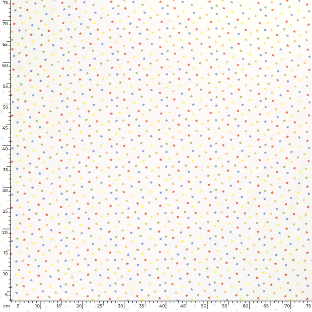 Cotton Poplin fabric Stars Optical White