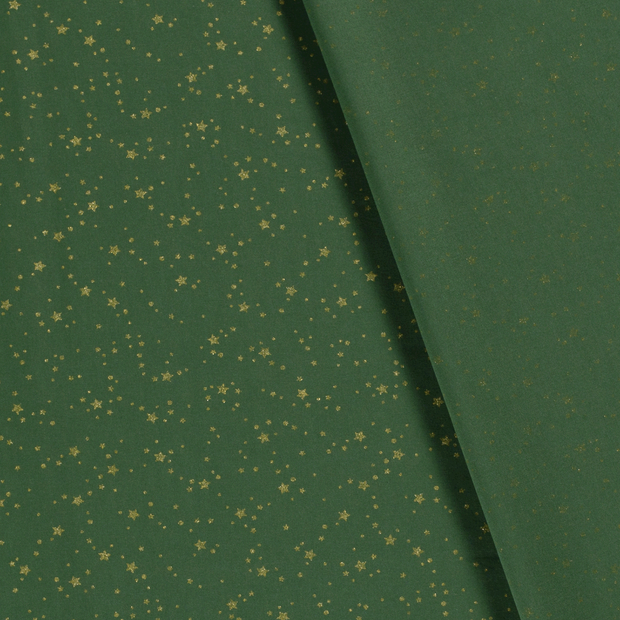 Cotton Poplin fabric Christmas stars printed and foil 