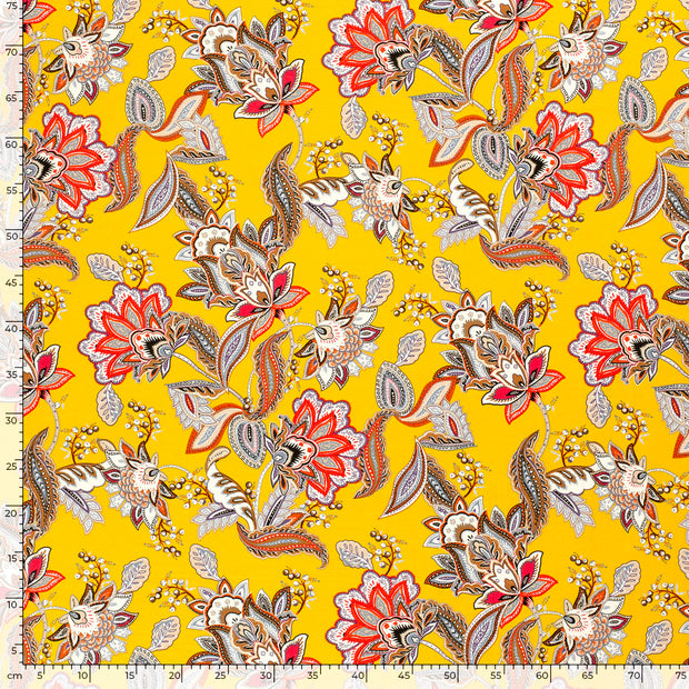 Viscose Jersey fabrik Paisley Gelb
