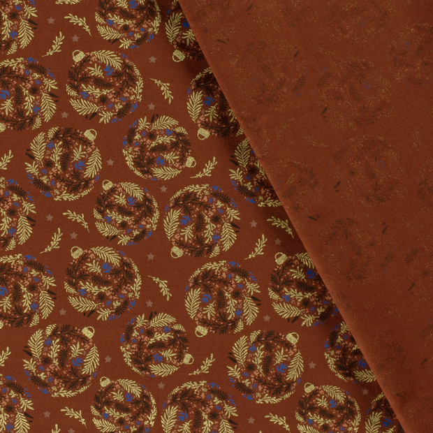 Cotton Poplin fabric Christmas printed and foil 
