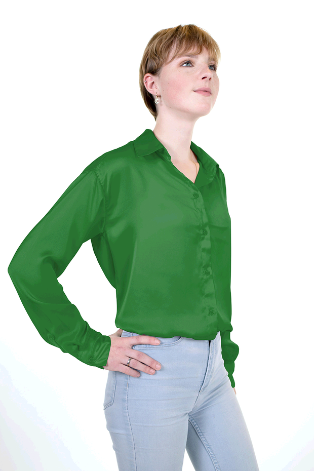 Satin fabric Unicolour Green